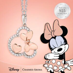 Disney Minnie Mouse Necklace, 925 Sterling Silver Charmed Aroma